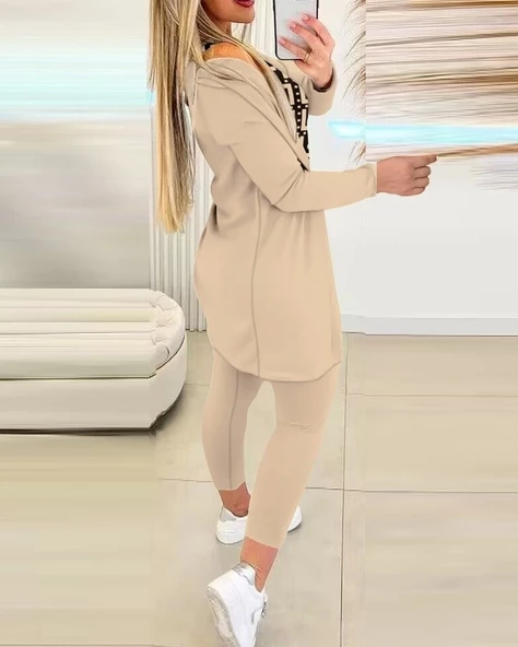 Kadın Uzun Kollu Krep üçlü Takım - Resim 3