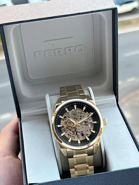 Ferro 2 Yıl Garantili Otomatik Mekanizma 3 Atm Su Geçirmez Çelik Kordon Erkek Kol Saati EFB.40106.B2 ürün görseli