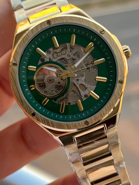 Ferro 2 Yıl Garantili Otomatik Mekanizma 3 Atm Su Geçirmez Çelik Kordon Erkek Kol Saati EF.31443.B6 - 5