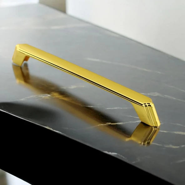 Gökçe Altın Metal Kulp 160 mm -16 cm Mobilya Çekmece Mutfak Dolabı Dolap Kulpları Kulbu Kulpu Gold - 2