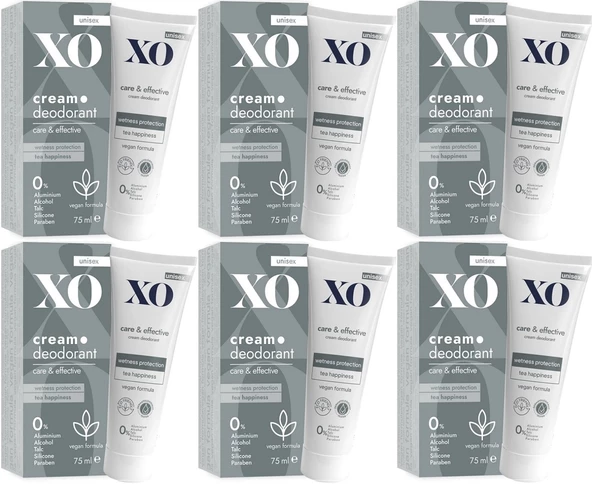 XO Krem Deodorant 75ML Unisex Care & Effective Parfümlü (6 Lı Set)