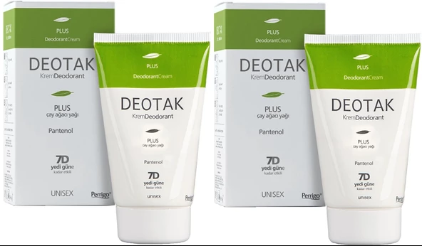 Deotak Krem Deodorant Unisex 35ML Plus (Çay Ağaçı Yağı) (2 Li Set)