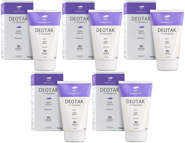 Deotak Krem Deodorant Unisex 35ML Soft (Hassas Cilt) (5 Li Set)