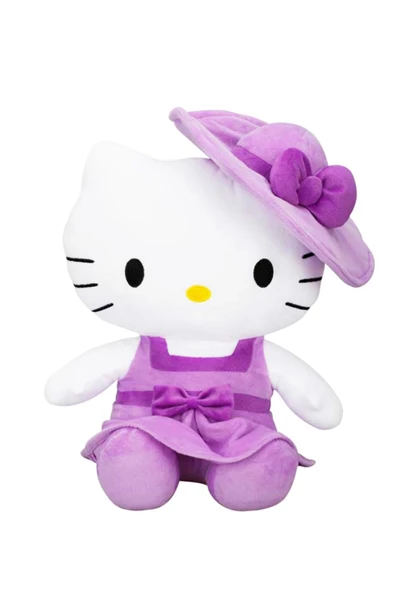 Özel Tasarım: Lisanslı Mor Hello Kitty Şapkalı Peluş 36cm. - 5