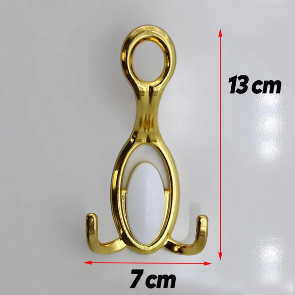 İlknur 5 Adet Portmanto Vestiyer Duvar Askısı Metal Dolap Elbise Askılığı Askılık Gold Beyaz 5 Adet - 4