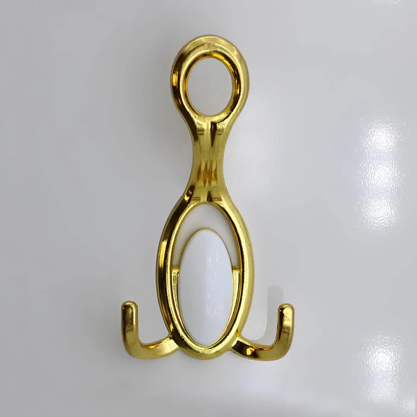 İlknur 5 Adet Portmanto Vestiyer Duvar Askısı Metal Dolap Elbise Askılığı Askılık Gold Beyaz 5 Adet - 7