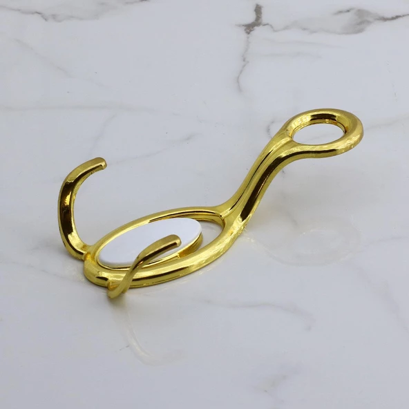 İlknur 5 Adet Portmanto Vestiyer Duvar Askısı Metal Dolap Elbise Askılığı Askılık Gold Beyaz 5 Adet - 6