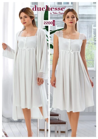 Duchesse 2200  Hamile Lohusa Gecelik Sabahlık Takım - Resim 2