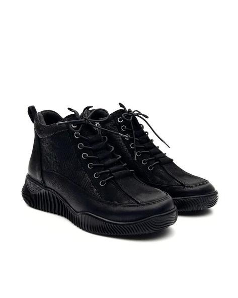 Venüs 1953837K Kadın Hakiki Deri Lastik Bağ Fermuaelı Comfort Günlük Bot - 6