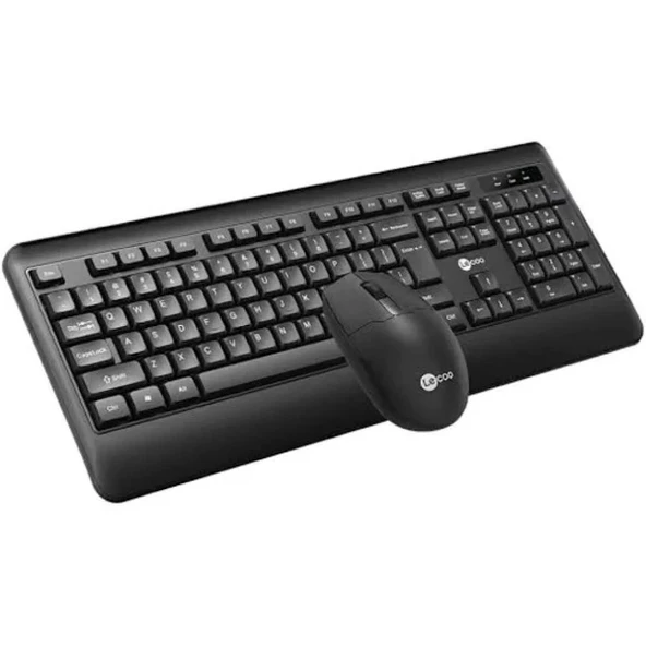 Lenovo Lecoo KW202 Kablosuz Türkçe Q Klavye & Mouse Set Siyah