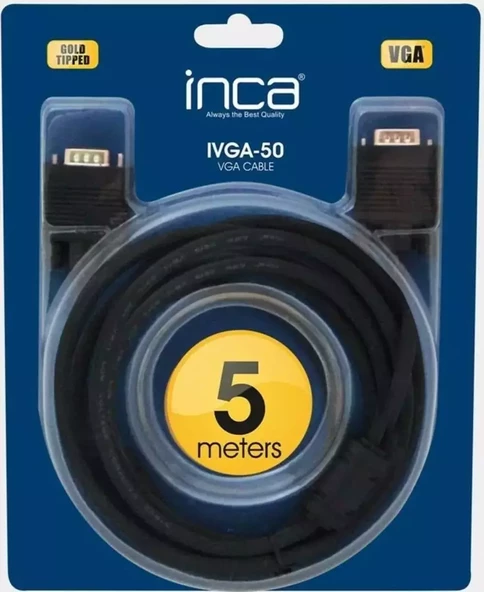 Inca IVGA-50 5MT Altın Uçlu Blister VGA Kablo