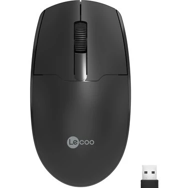 Lenovo Lecoo WS204 Kablosuz 1200DPI 3 Tuşlu Optik Siyah Mouse