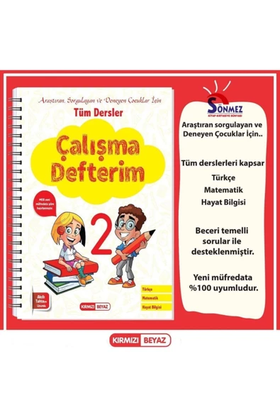 Kırmızı Beyaz Çalışma Defterim Tüm Dersler 2. Sınıf