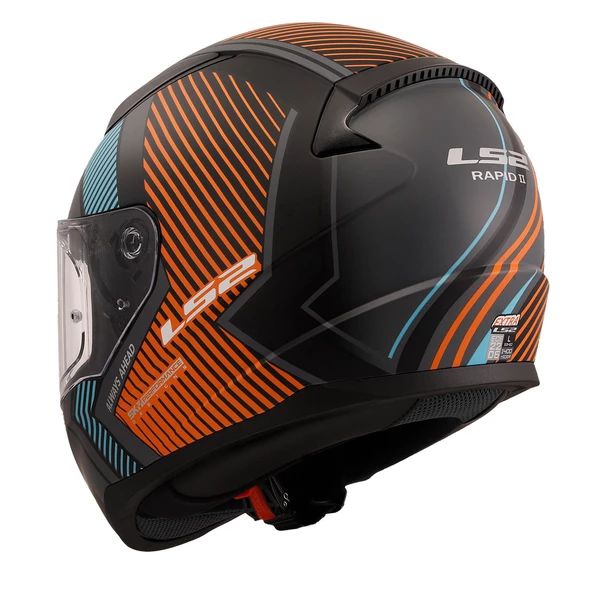 LS2 RAPID 2 EXTRA MAT GRİ-NEON TURUNCU KASK 2XL - 6