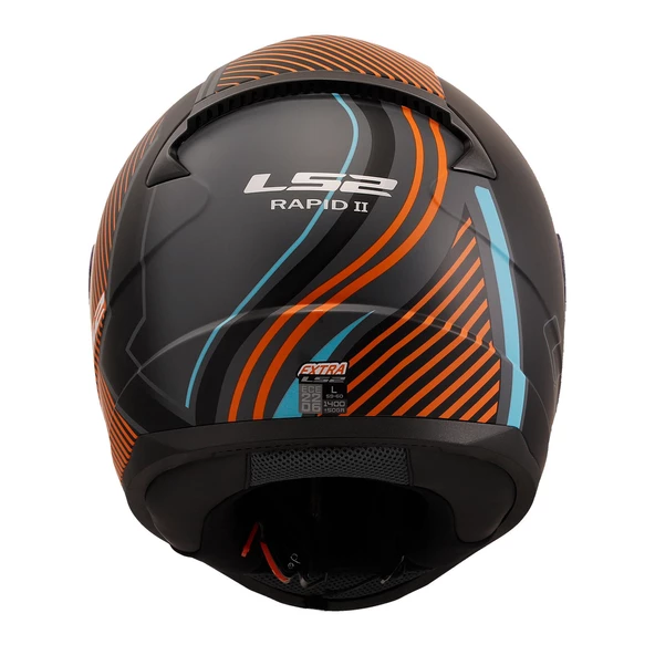 LS2 RAPID 2 EXTRA MAT GRİ-NEON TURUNCU KASK XL - Resim 3