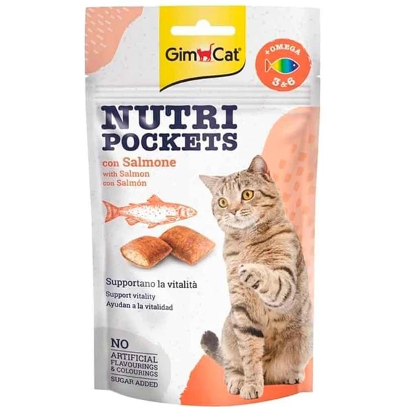 GimCat Nutripockets Kedi Ödülü Somon Omega 3&6 60gr