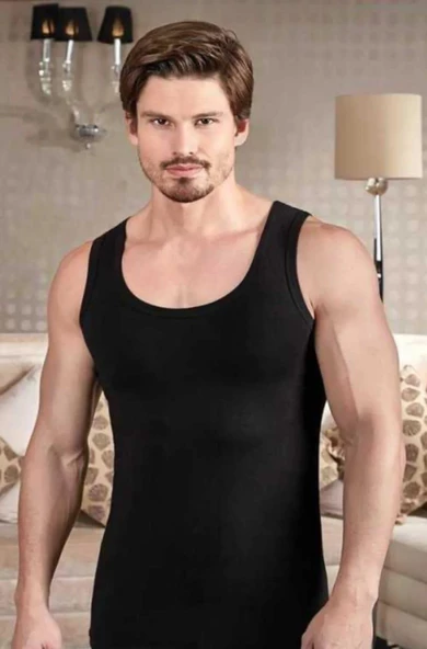 BERRAK 1022 ERKEK PENYE ASKILI ATLET 10 ADET  3XL SİYAH