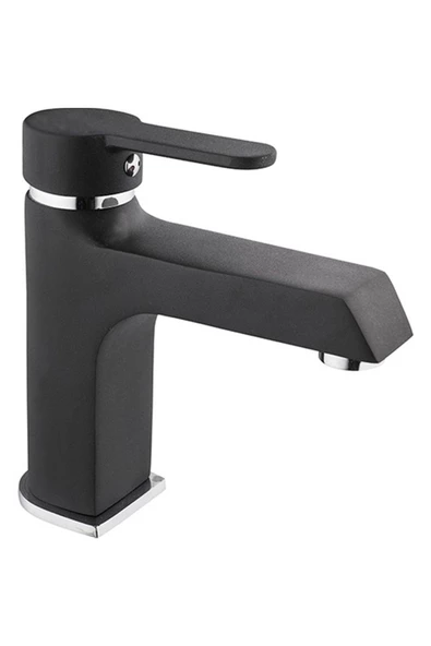 Kare Banyo  Stil Mix Lavabo Bataryası (krom-siyah) Kare