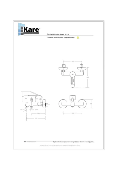KARE BATARYA  İnci Mix Banyo Bataryası - Resim 2