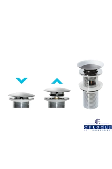 Turkuaz  Yuvarlak Aç / Kapa Lavabo Süzgeci Krom Kaplamalı 11 cm ürün görseli