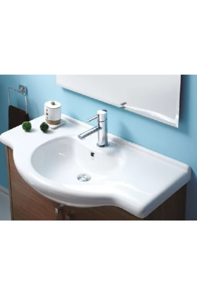 Turkuaz  Nil Etajerli Lavabo 75x50 cm - Resim 2