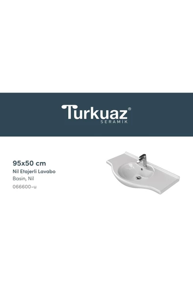Turkuaz  Nil Etajerli Lavabo 95x50 cm - 4