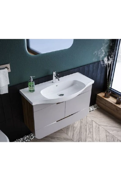 Turkuaz  Lila Etajerli Lavabo 80x46,5cm
