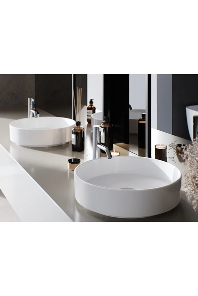 Turkuaz  Tezgah Üstü Lavabo, Suit, Ø 40 cm Mat Beyaz