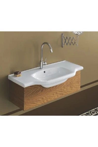 Turkuaz  Yeni Klasik Etajerli Lavabo 55x48 cm