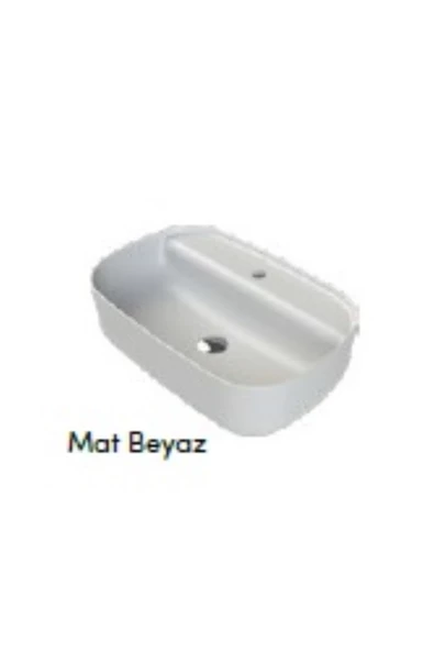 Turkuaz  Aqua Tezgahüstü Lavabo 75x40 cm (Duvara Sıfır Lavabo) - Resim 2