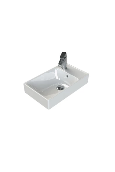 Turkuaz  Sharp Etajerli Lavabo 50x25 cm