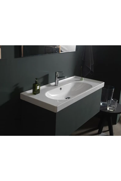 Turkuaz  Arya Etajerli Lavabo 120x45 cm