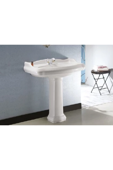 Turkuaz  1837 Etajerli Lavabo 80x54 cm - Resim 3