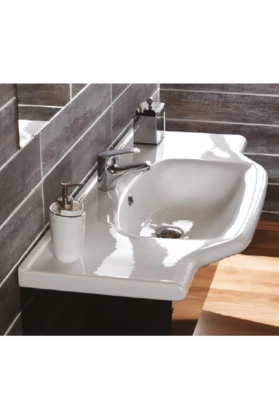 Turkuaz  Yeni Klasik Etajerli Lavabo 65x48 cm