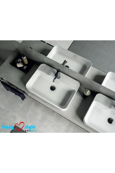 Turkuaz  Hera Tezgahüstü Lavabo 80x48 cm