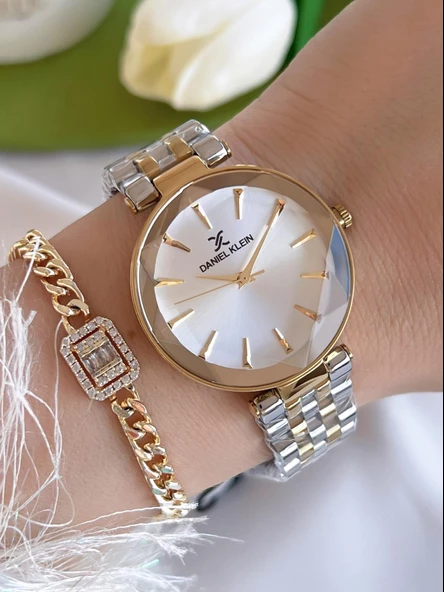 Daniel Klein Çelik Kordon 2 Yıl Garantili 30 Mt Suya Dayanıklı Kadın Kol Saati+ Bileklik BDK.10629.3X ürün görseli