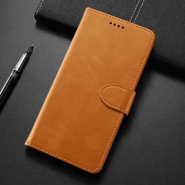 XİAOMİ REDMİ NOTE 8 KARTLIKLI CÜZDAN KILIF (DELUXE WALLET CASE)  KAHVERENGİ