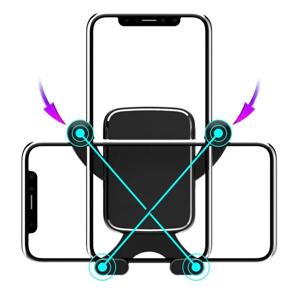 Araç içi Telefon Tutucu Havalandırma (Menfez) Montaj Yatay ve Dikey Konumlandırılabilir Kaymaz 360 Derece Tüm Akıllı Telefonla Uyumlu, Sarsıntı Önleyici 4.5- 6,5 inç - 7
