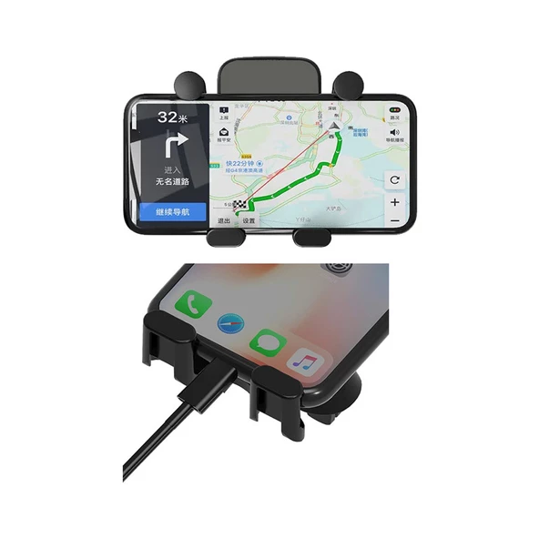 Araç içi Telefon Tutucu Havalandırma (Menfez) Montaj Yatay ve Dikey Konumlandırılabilir Kaymaz 360 Derece Tüm Akıllı Telefonla Uyumlu, Sarsıntı Önleyici 4.5- 6,5 inç - 3