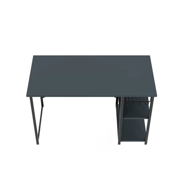 Eportatif Çalışma Masası Telli Raflı Ofis Laptop Bilgisayar Masası Füme 1446 - 8