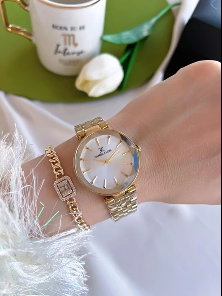 Daniel Klein Çelik Kordon 2 Yıl Garantili 30 Mt Suya Dayanıklı Kadın Kol Saati+ Bileklik BDK.10629.2 - Resim 2