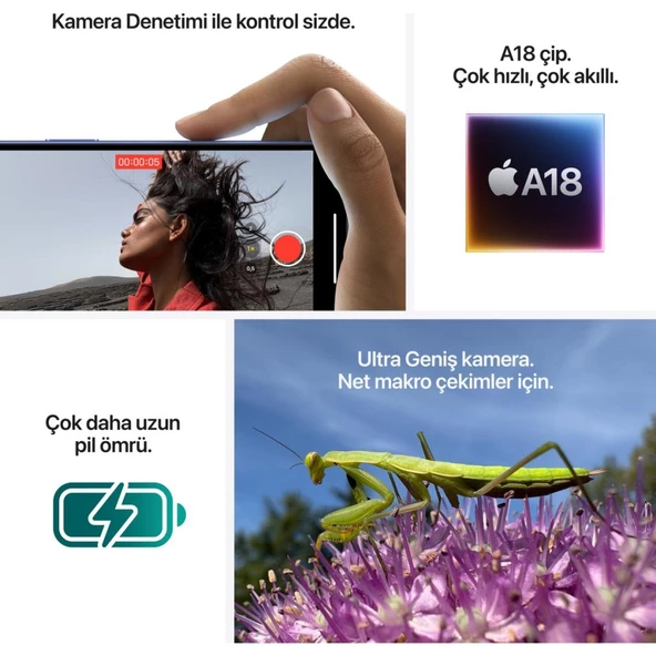 Apple iPhone 16 128GB Siyah Cep Telefonu (Apple Türkiye Garantili) - 8