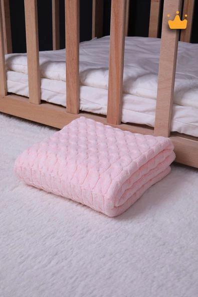 Babyhola 90x100cm Triko Kız Erkek Bebek Battaniye Tv Diz Battaniyesi 12642 - 2