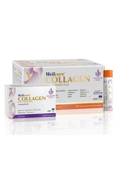 Wellcare Collagen Beauty Boost 10.000 mg 30 Tüp ve 30 Kapsül (Frenk Üzümü ve Portakal Aromalı)