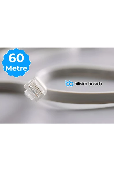 Ed-Son 60 Metre 23 Awg Cat6 Bilgisayar, Modem ,IP Kamera Rj45 Ethernet Patch Network Data Internet Kablosu