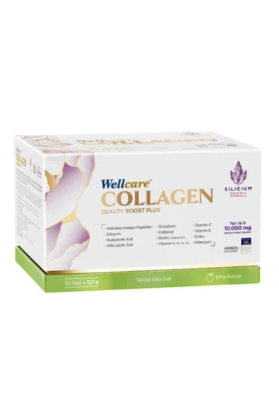 Wellcare Collagen Beauty Boost Plus 10.000 mg 30 Saşe Elma Aromalı