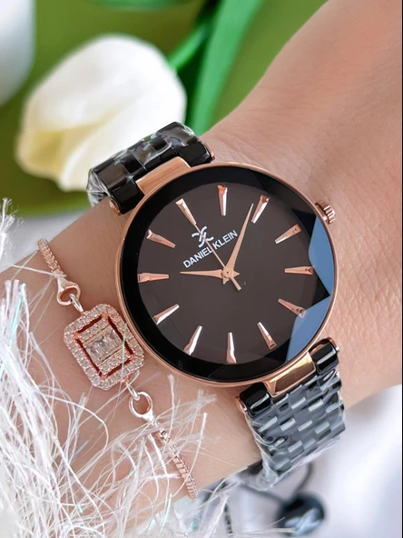 Daniel Klein Çelik Kordon 2 Yıl Garantili 30 Mt Suya Dayanıklı Kadın Kol Saati+ Bileklik BDK.10629.5 ürün görseli
