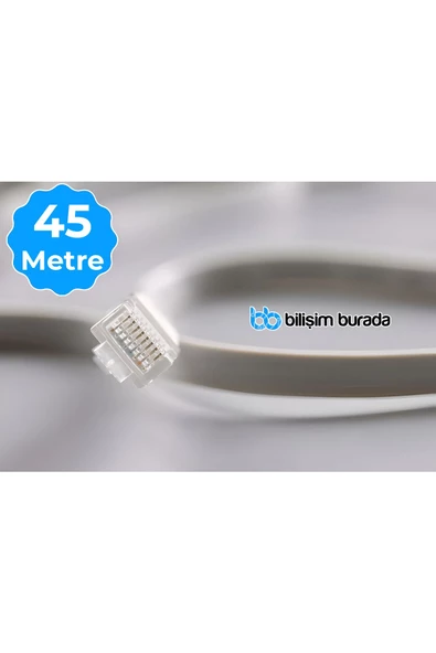 Ed-Son 45 Metre 23 Awg Cat6 Bilgisayar, Modem ,IP Kamera Rj45 Ethernet Patch Network Data Internet Kablosu