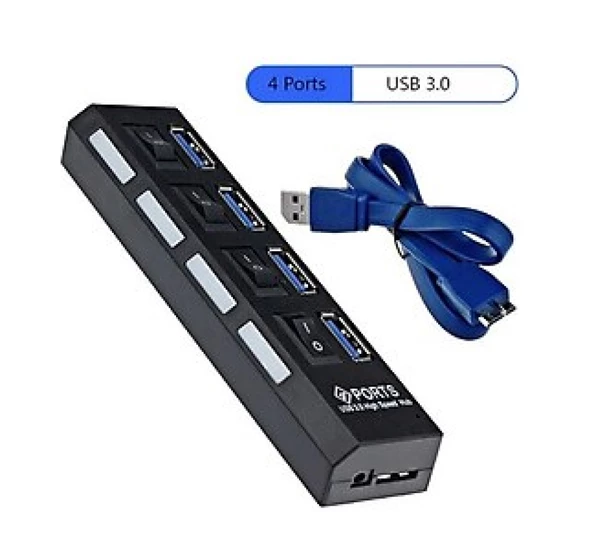HADRON HDX7023 USB Hub, 4 Port USB 3.0 Çoklayıcı, Anahtarlı USB Çoklayıcı - 3