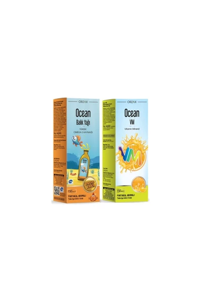 Ocean Portakallı Balık Yağı 150ml Vm 2'li Set